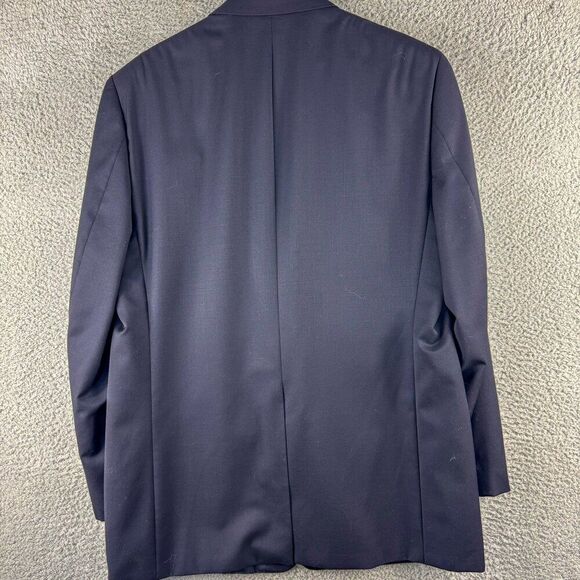 Chaps Blazer Men 44L Blue Wool Suit Jacket Business Casual Wedding Gold Buttons - Picture 6 of 15